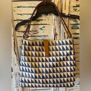 Stella & Dot Crosby Hobo Purse Bag - Geo Tile Hand - Tote